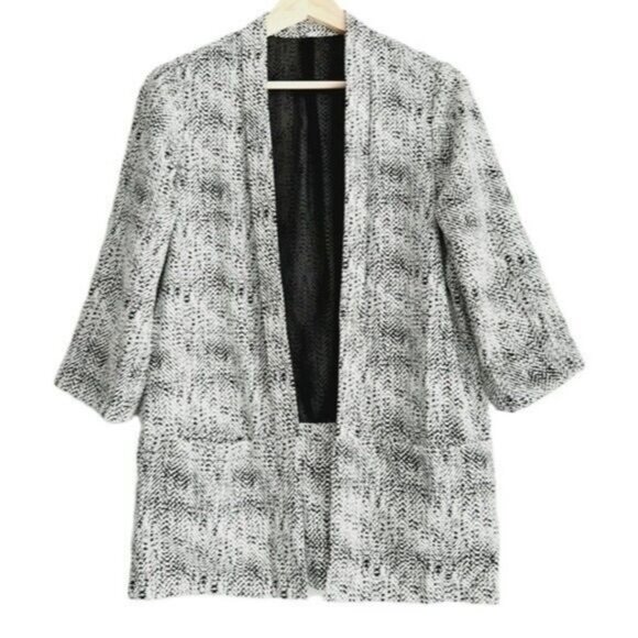 VERO MODA Coco Light Cardigan Kimono Open Front B&W Sz M - Picture 1 of 11